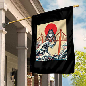 San Francisco Cat Garden Flag Vintage Japanese Anime Kawaii Cat Sunset TS14 Print Your Wear