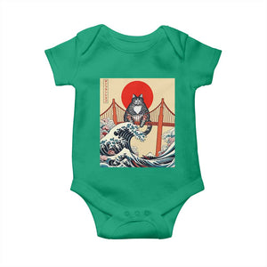 San Francisco Cat Baby Onesie Vintage Japanese Anime Kawaii Cat Sunset TS14 Irish Green Print Your Wear