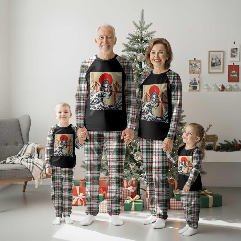 San Francisco Cat Plaid Pajama Set Vintage Japanese Anime Kawaii Cat Sunset TS14 Christmas Plaid Print Your Wear