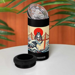San Francisco Cat 4 in 1 Can Cooler Tumbler Vintage Japanese Anime Kawaii Cat Sunset TS14 Print Your Wear