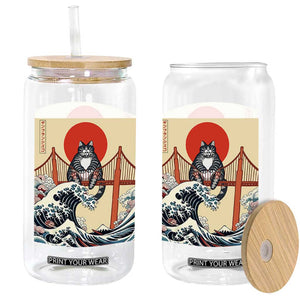 San Francisco Cat Glass Can Vintage Japanese Anime Kawaii Cat Sunset TS14 Print Your Wear