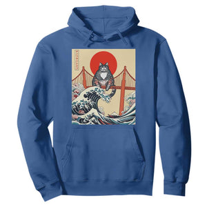 San Francisco Cat Hoodie Vintage Japanese Anime Kawaii Cat Sunset TS14 Royal Blue Print Your Wear