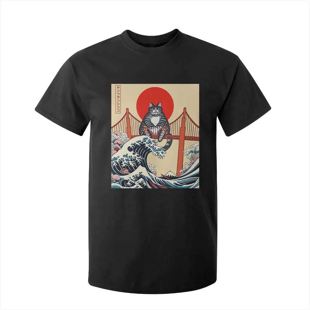 San Francisco Cat T Shirt For Kid Vintage Japanese Anime Kawaii Cat Sunset TS14 Black Print Your Wear