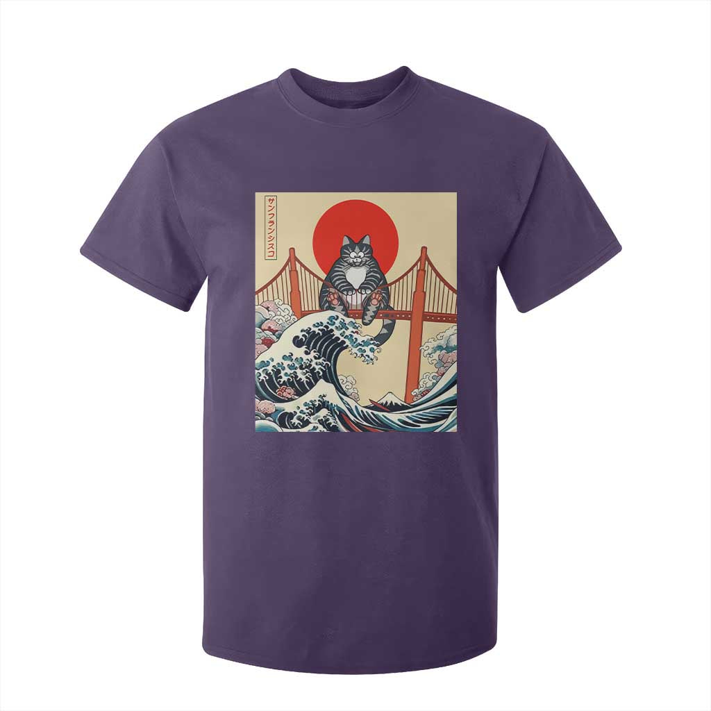 San Francisco Cat T Shirt For Kid Vintage Japanese Anime Kawaii Cat Sunset TS14 Purple Print Your Wear