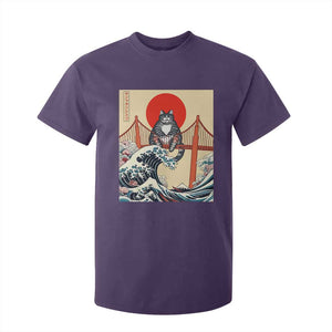 San Francisco Cat T Shirt For Kid Vintage Japanese Anime Kawaii Cat Sunset TS14 Purple Print Your Wear