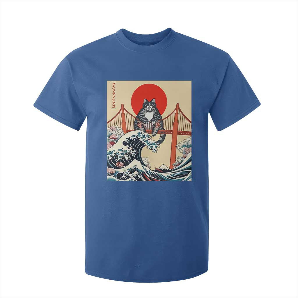 San Francisco Cat T Shirt For Kid Vintage Japanese Anime Kawaii Cat Sunset TS14 Royal Blue Print Your Wear