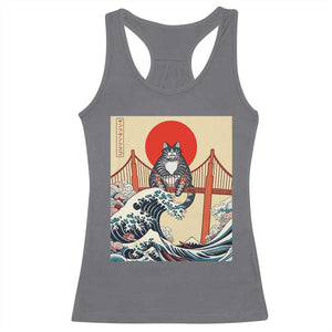 San Francisco Cat Racerback Tank Top Vintage Japanese Anime Kawaii Cat Sunset TS14 Charcoal Print Your Wear