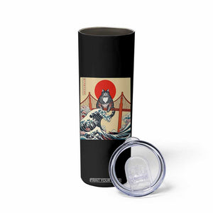 San Francisco Cat Skinny Tumbler Vintage Japanese Anime Kawaii Cat Sunset TS14 Print Your Wear