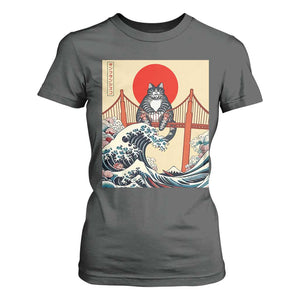 San Francisco Cat T Shirt For Women Vintage Japanese Anime Kawaii Cat Sunset TS14 Dark Heather Print Your Wear