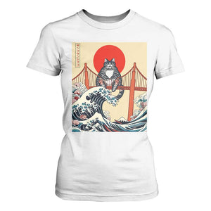 San Francisco Cat T Shirt For Women Vintage Japanese Anime Kawaii Cat Sunset TS14 White Print Your Wear