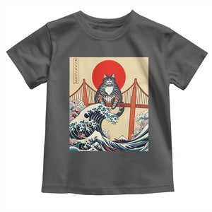 San Francisco Cat Toddler T Shirt Vintage Japanese Anime Kawaii Cat Sunset TS14 Dark Heather Print Your Wear