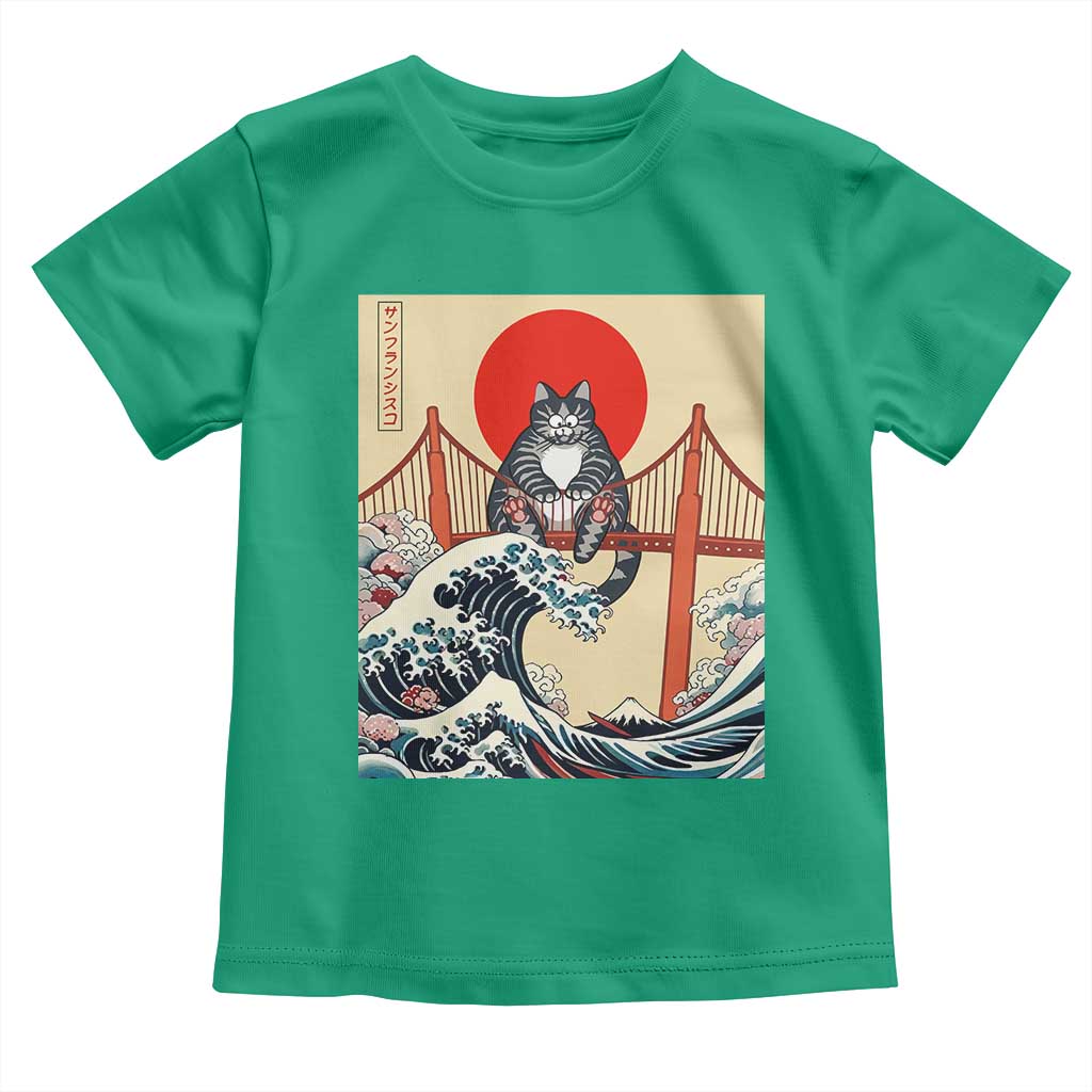 San Francisco Cat Toddler T Shirt Vintage Japanese Anime Kawaii Cat Sunset TS14 Irish Green Print Your Wear