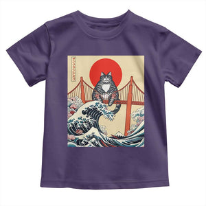 San Francisco Cat Toddler T Shirt Vintage Japanese Anime Kawaii Cat Sunset TS14 Purple Print Your Wear