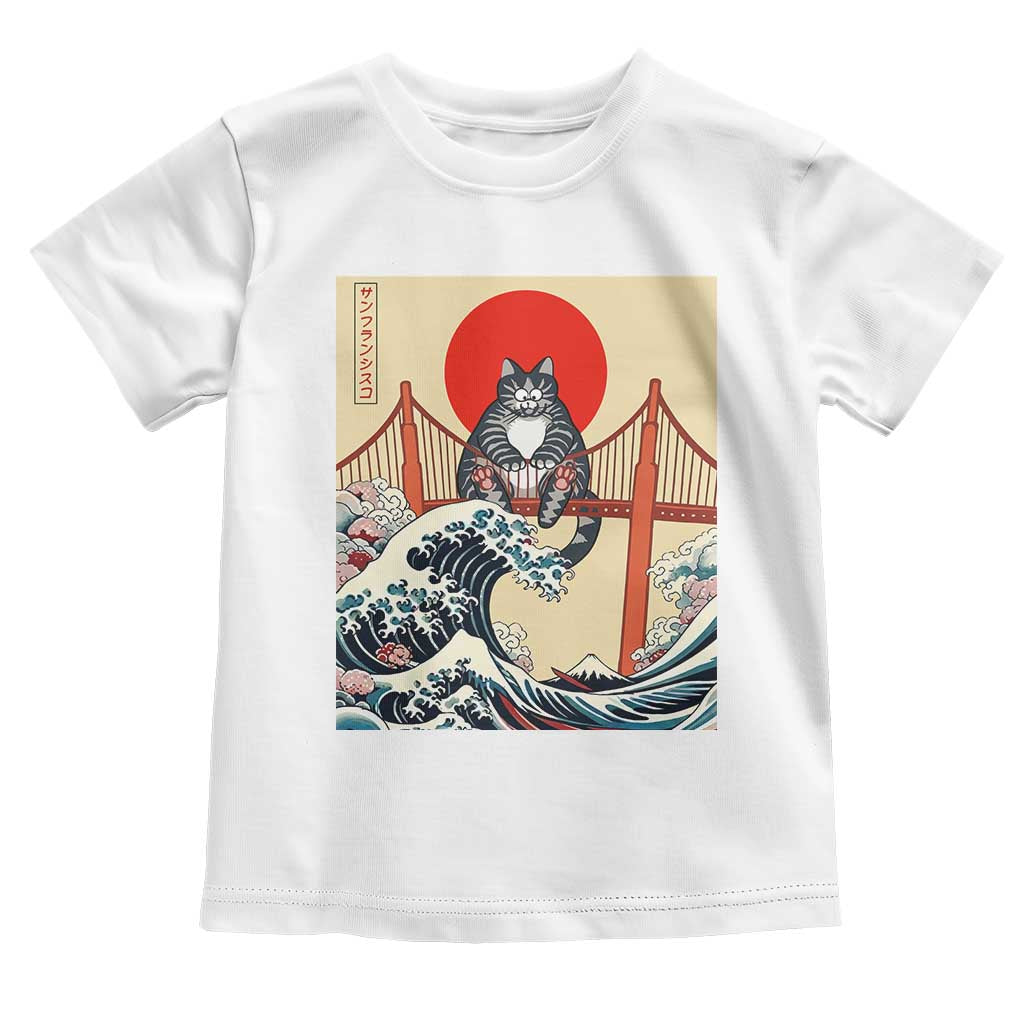 San Francisco Cat Toddler T Shirt Vintage Japanese Anime Kawaii Cat Sunset TS14 White Print Your Wear