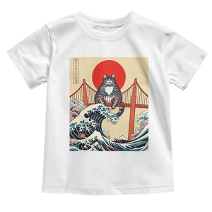 San Francisco Cat Toddler T Shirt Vintage Japanese Anime Kawaii Cat Sunset TS14 White Print Your Wear