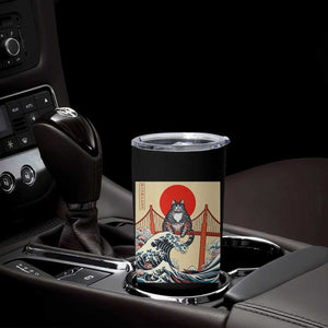 San Francisco Cat Tumbler Cup Vintage Japanese Anime Kawaii Cat Sunset TS14 Print Your Wear