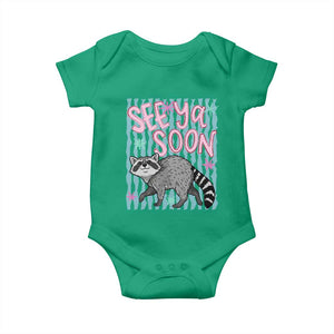 See Ya Soon Raccoon Baby Onesie Funny Last Day of School TS14 Irish Green Print Your Wear