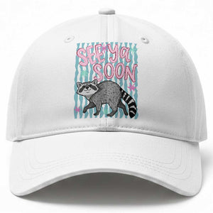 See Ya Soon Raccoon Baseball Cap Funny Last Day of School TS14 Print Your Wear