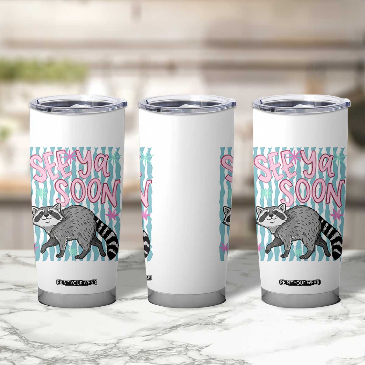 See Ya Soon Raccoon Tumbler Cup Funny Last Day of School TS14 Print Your Wear