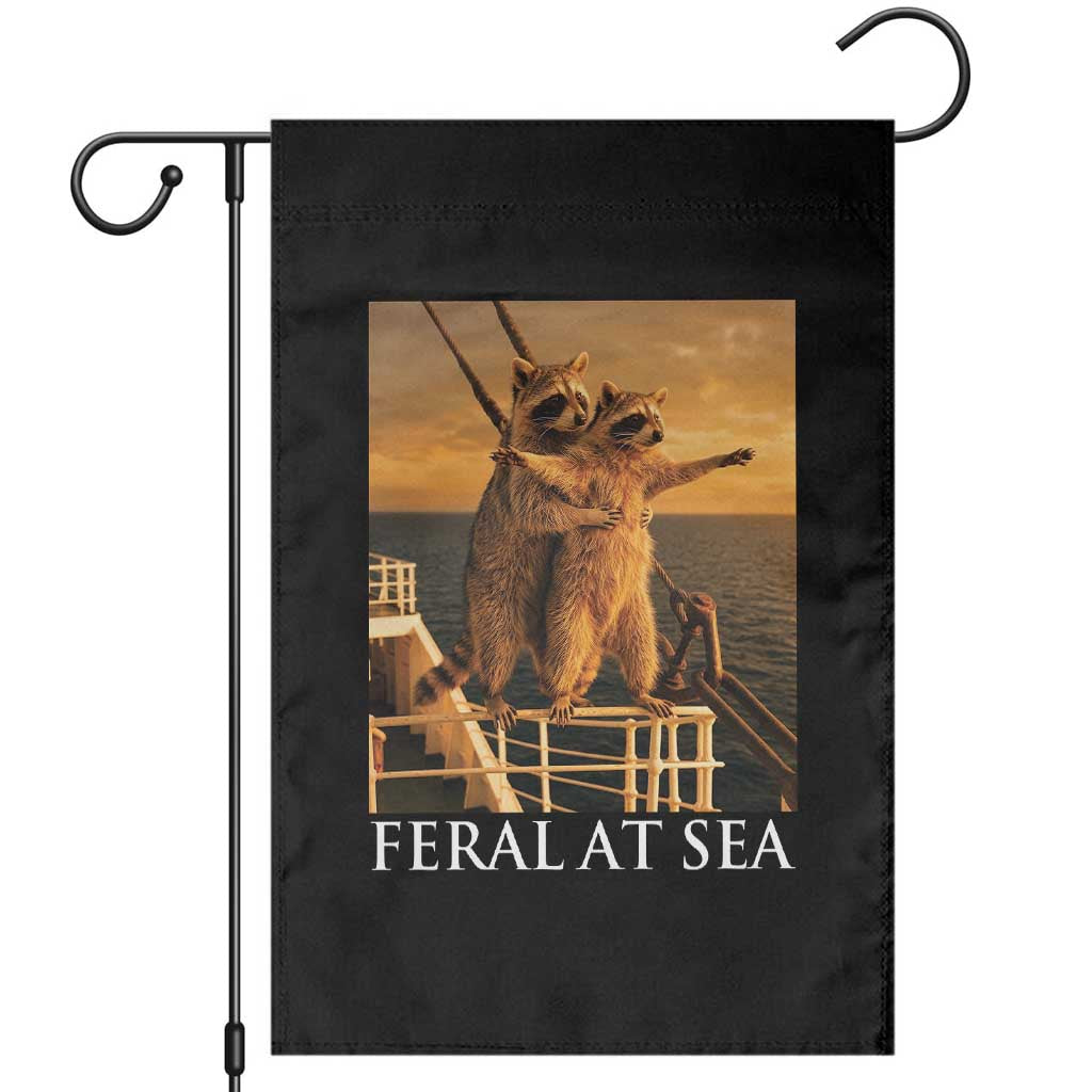 Vintage Feral At Sea Cruise Garden Flag Funny Raccoon Parody Movie TS14 Black Print Your Wear