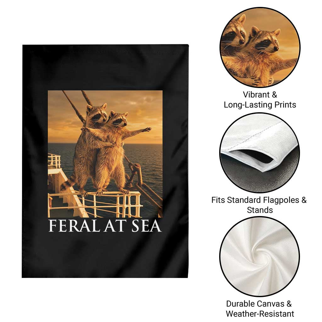 Vintage Feral At Sea Cruise Garden Flag Funny Raccoon Parody Movie TS14 Print Your Wear