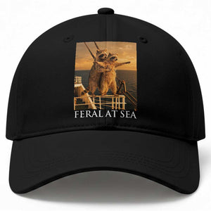 Vintage Feral At Sea Cruise Baseball Cap Funny Raccoon Parody Movie TS14 Print Your Wear