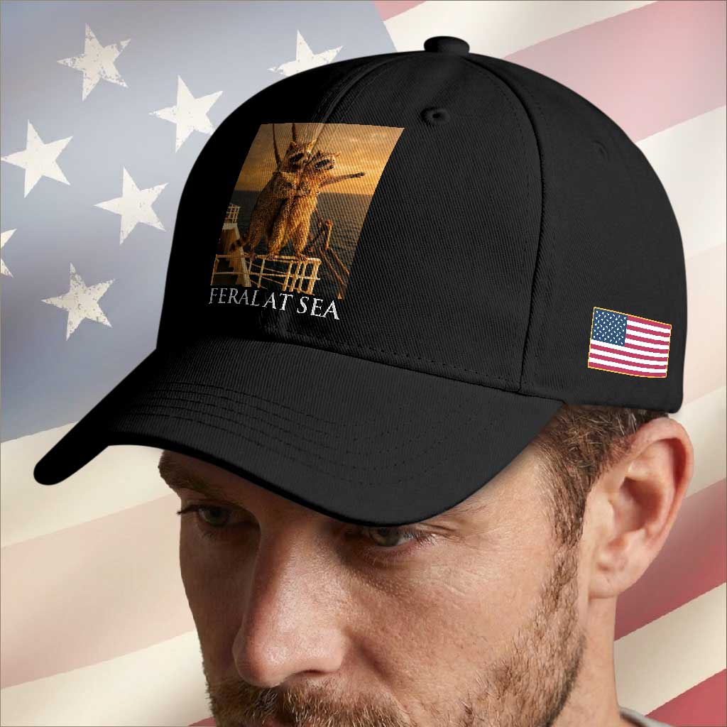 Vintage Feral At Sea Cruise Baseball Cap Funny Raccoon Parody Movie TS14 Print Your Wear