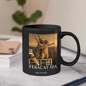 Vintage Feral At Sea Cruise Coffee Mug Funny Raccoon Parody Movie TS14 Print Your Wear