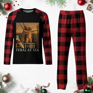 Vintage Feral At Sea Cruise Plaid Pajama Set Funny Raccoon Parody Movie TS14 Buffalo Plaid Print Your Wear