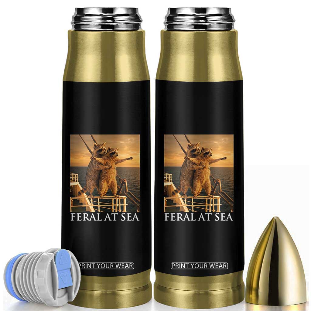 Vintage Feral At Sea Cruise Bullet Tumbler Funny Raccoon Parody Movie TS14 Black Print Your Wear