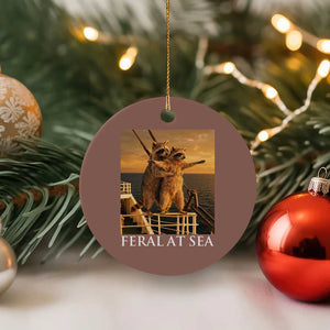 Vintage Feral At Sea Cruise Ceramic Ornament Funny Raccoon Parody Movie TS14 1pc Mocha Print Your Wear