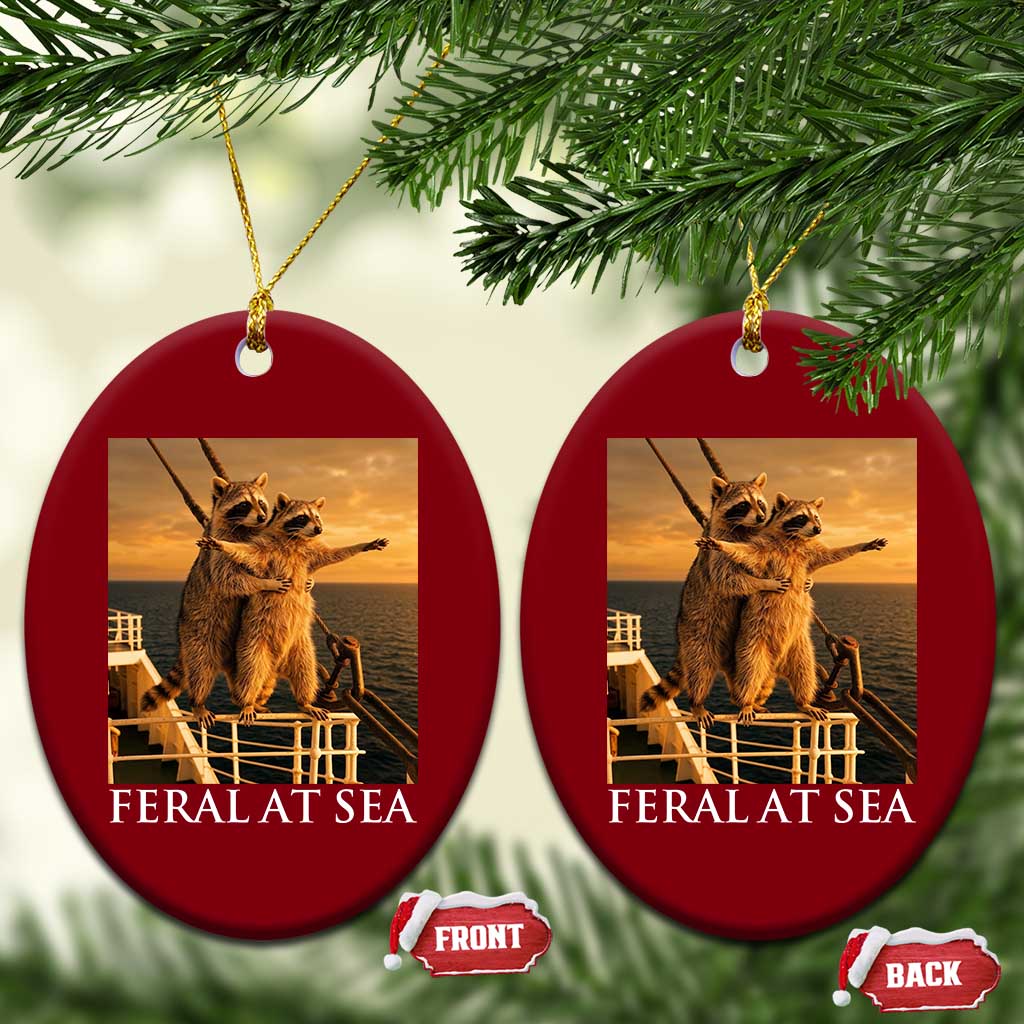 Vintage Feral At Sea Cruise Ceramic Ornament Funny Raccoon Parody Movie TS14 Print Your Wear