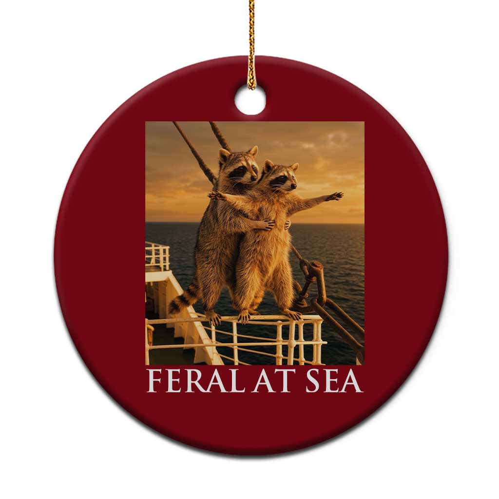 Vintage Feral At Sea Cruise Ceramic Ornament Funny Raccoon Parody Movie TS14 1pc Red Print Your Wear