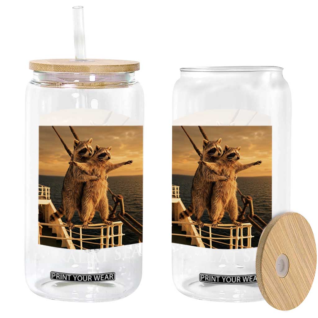 Vintage Feral At Sea Cruise Glass Can Funny Raccoon Parody Movie TS14 Print Your Wear