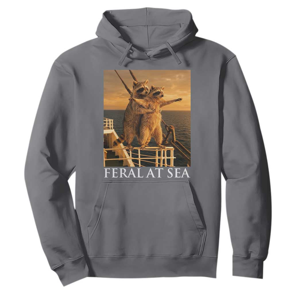Vintage Feral At Sea Cruise Hoodie Funny Raccoon Parody Movie TS14 Charcoal Print Your Wear