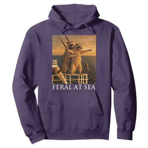 Vintage Feral At Sea Cruise Hoodie Funny Raccoon Parody Movie TS14 Purple Print Your Wear