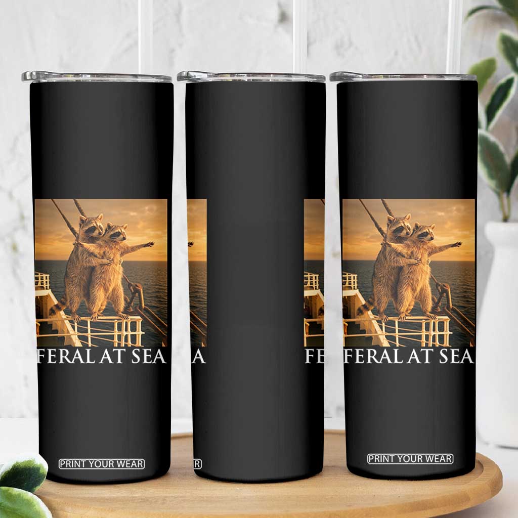 Vintage Feral At Sea Cruise Skinny Tumbler Funny Raccoon Parody Movie TS14 Print Your Wear