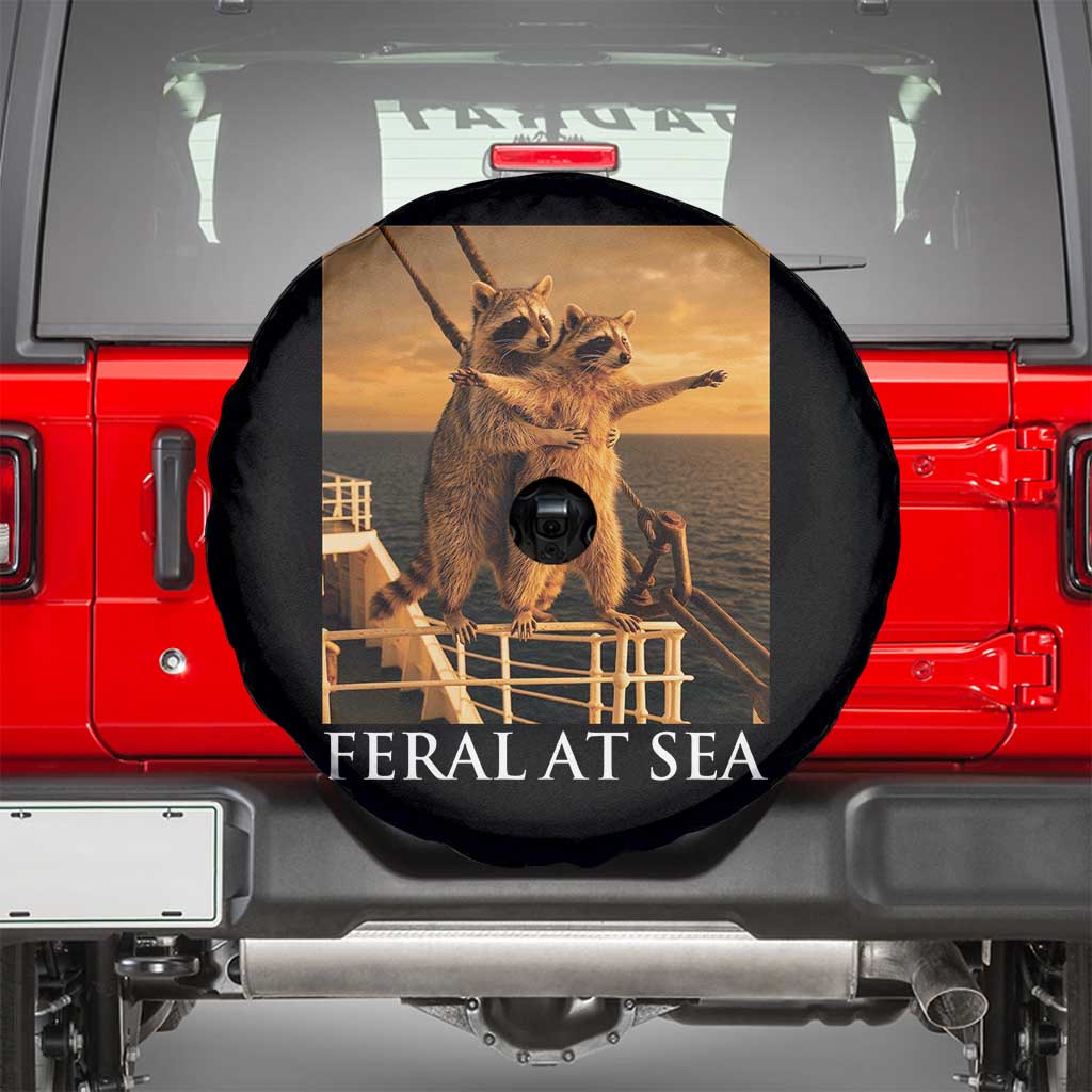 Vintage Feral At Sea Cruise Spare Tire Cover Funny Raccoon Parody Movie TS14 Black Print Your Wear