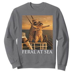 Vintage Feral At Sea Cruise Sweatshirt Funny Raccoon Parody Movie TS14 Charcoal Print Your Wear