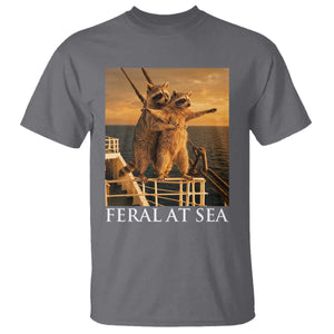 Vintage Feral At Sea Cruise T Shirt Funny Raccoon Parody Movie TS14 Charcoal Print Your Wear