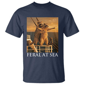 Vintage Feral At Sea Cruise T Shirt Funny Raccoon Parody Movie TS14 Navy Print Your Wear