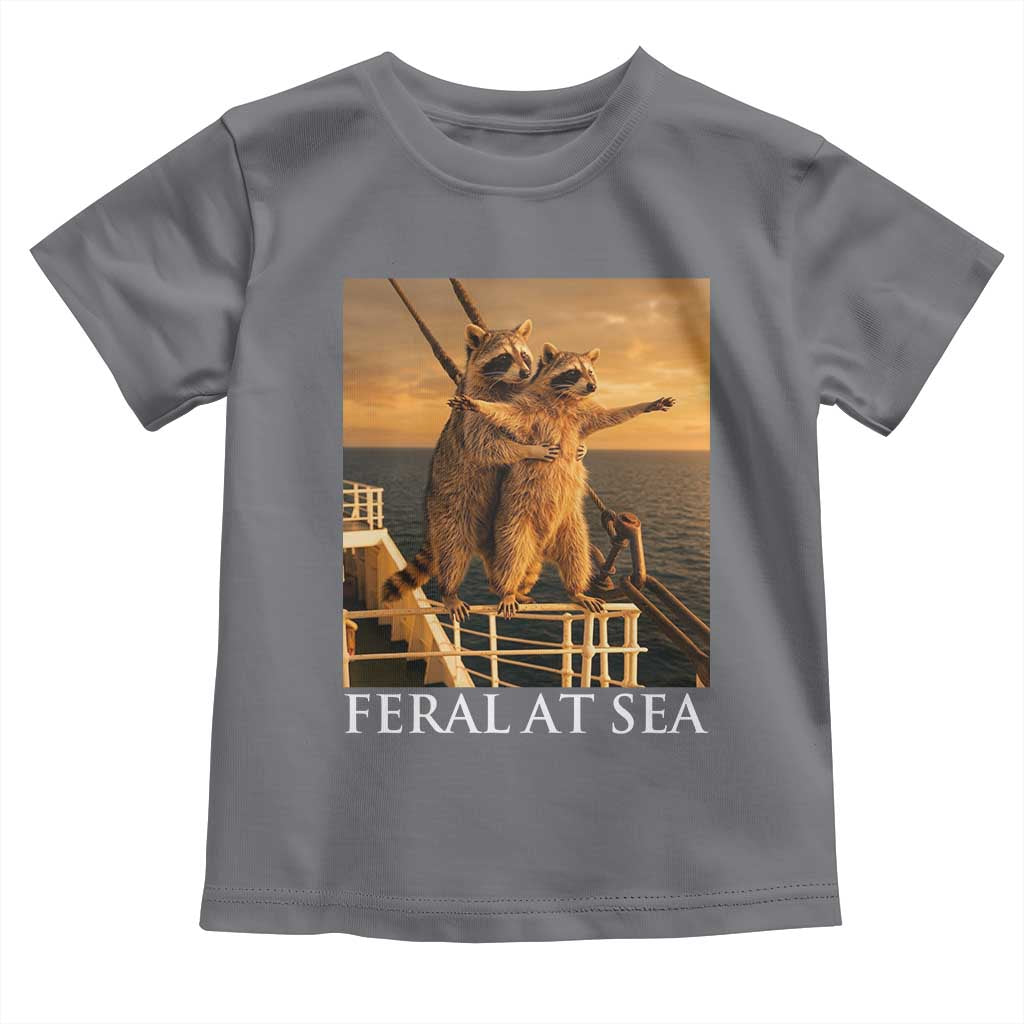 Vintage Feral At Sea Cruise Toddler T Shirt Funny Raccoon Parody Movie TS14 Charcoal Print Your Wear