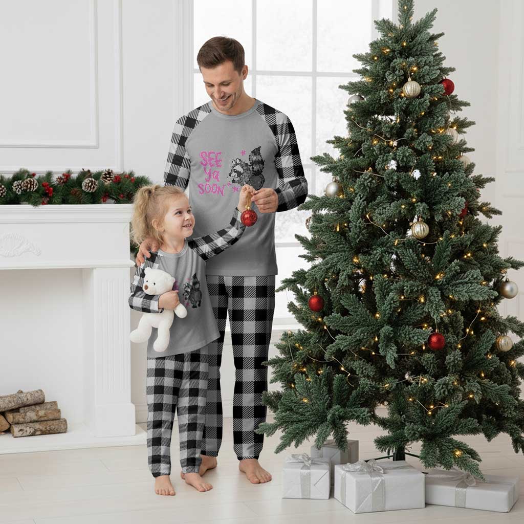 See Ya Soon Raccoon Plaid Pajama Set Funny Last Day Of School TS14 White Plaid Print Your Wear