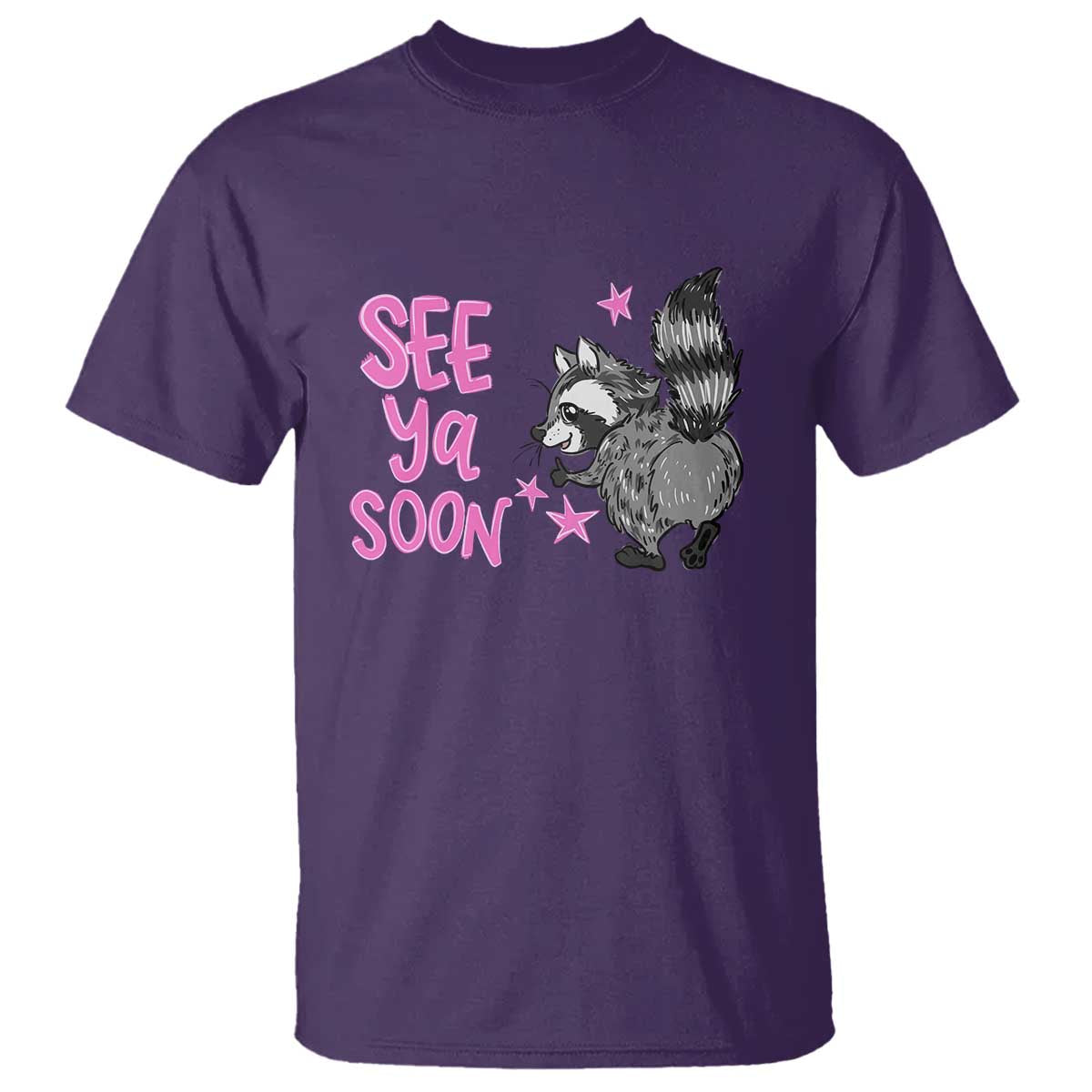 See Ya Soon Raccoon T Shirt Funny Last Day Of School TS14 Purple Print Your Wear