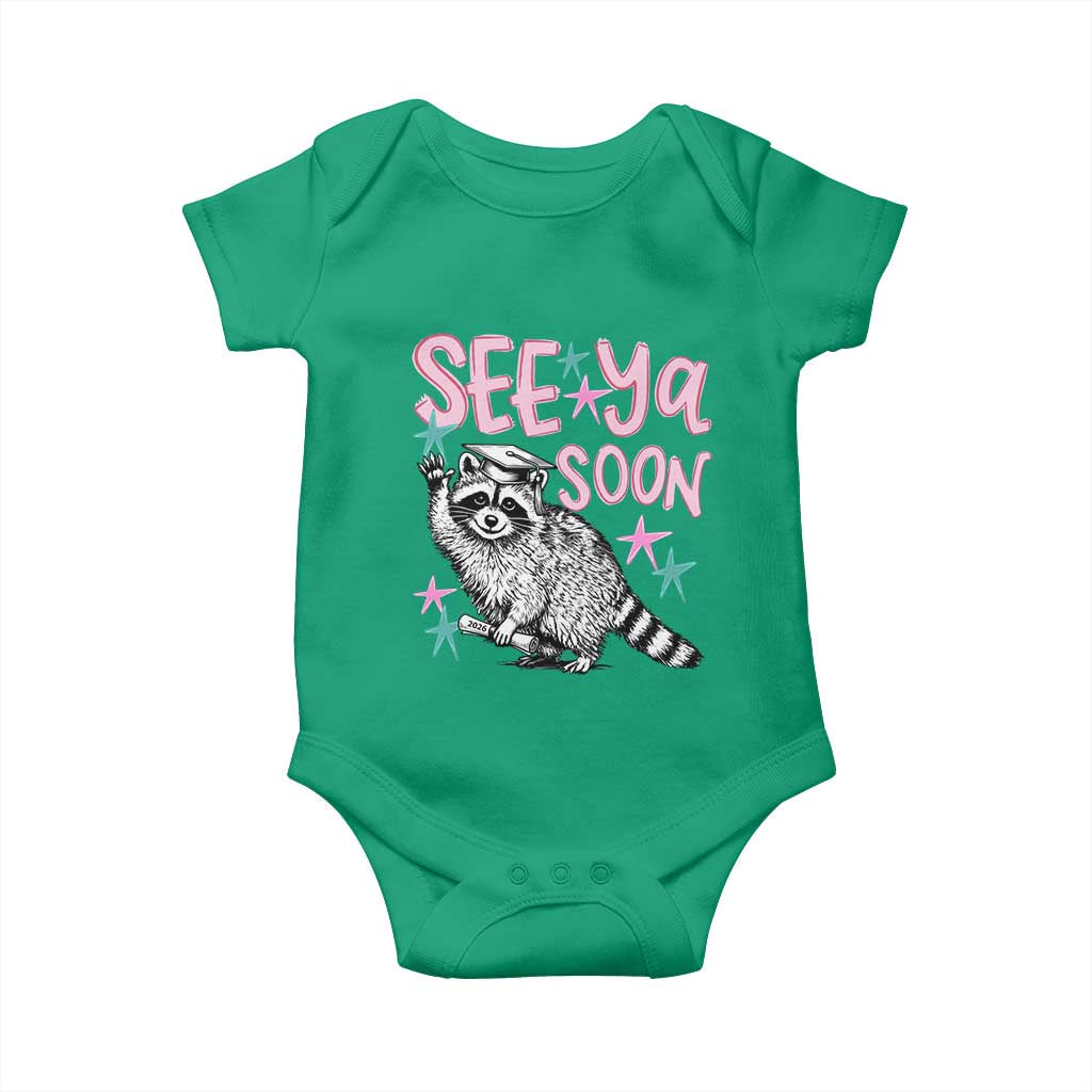 Funny Raccoon Graduation Baby Onesie Senior Grad 2026 See Ya Soon TS14 Irish Green Print Your Wear