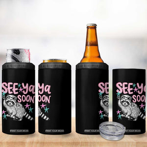 Funny Raccoon Graduation 4 in 1 Can Cooler Tumbler Senior Grad 2026 See Ya Soon TS14 Print Your Wear