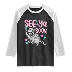 Funny Raccoon Graduation Raglan Shirt Senior Grad 2026 See Ya Soon TS14 Black White Print Your Wear