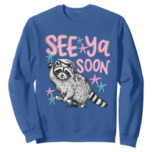 Funny Raccoon Graduation Sweatshirt Senior Grad 2026 See Ya Soon TS14 Royal Blue Print Your Wear