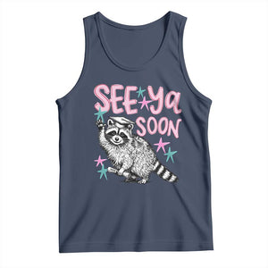 Funny Raccoon Graduation Tank Top Senior Grad 2026 See Ya Soon TS14 Navy Print Your Wear