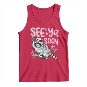 Funny Raccoon Graduation Tank Top Senior Grad 2026 See Ya Soon TS14 Red Print Your Wear